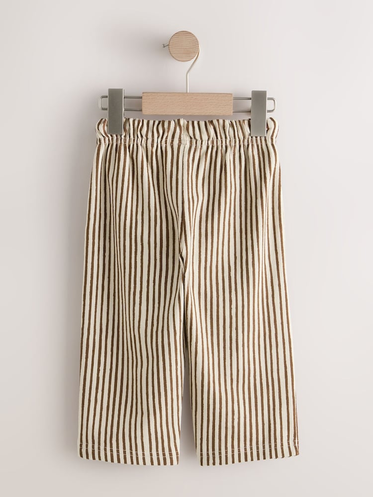 Brown & Ecru Crepe Stripe Joggers (3mths-7yrs)