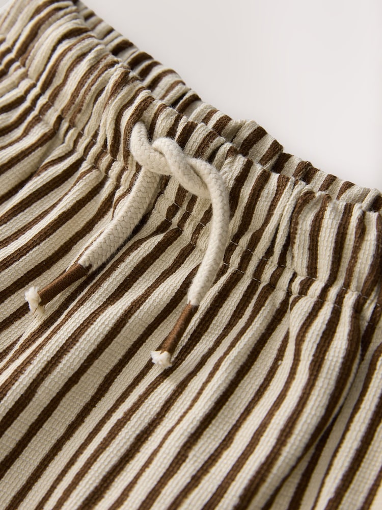 Brown & Ecru Crepe Stripe Joggers (3mths-7yrs)