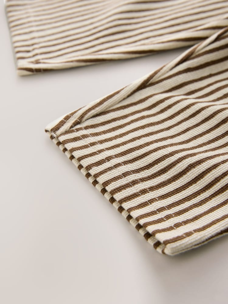 Brown & Ecru Crepe Stripe Joggers (3mths-7yrs)
