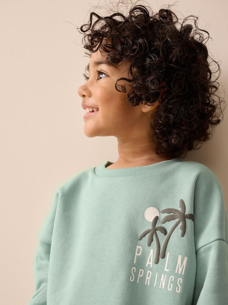 Sage Green Crew Neck Sweatshirt and Leggings Set (3mths-7yrs)