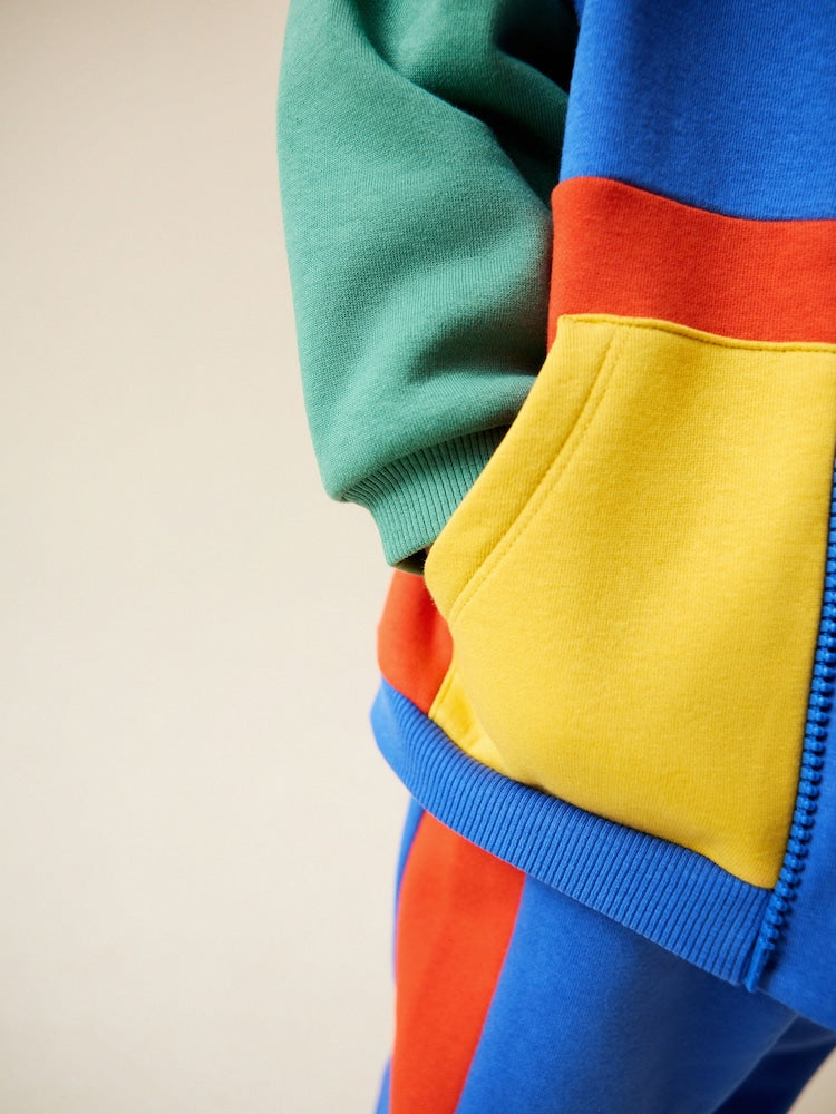 Green/Blue Colour Block Full Zip Sweat and Joggers Set (3mths-7yrs)