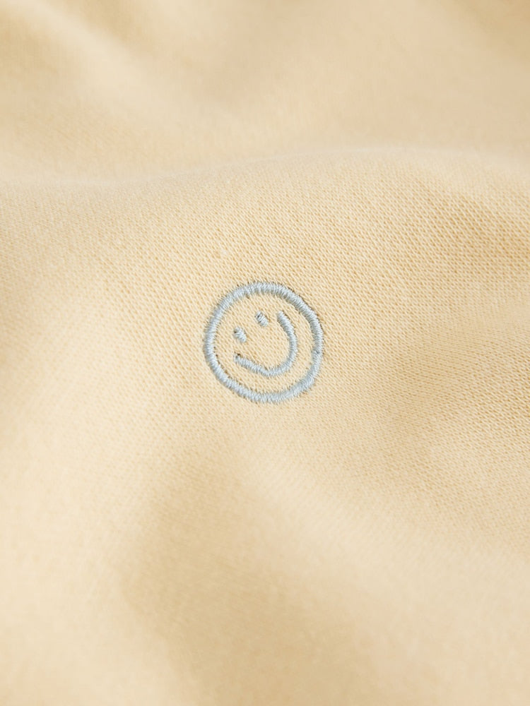 Light Yellow Single Plain Crew Neck Sweatshirt and Shorts Set (3mths-7yrs)