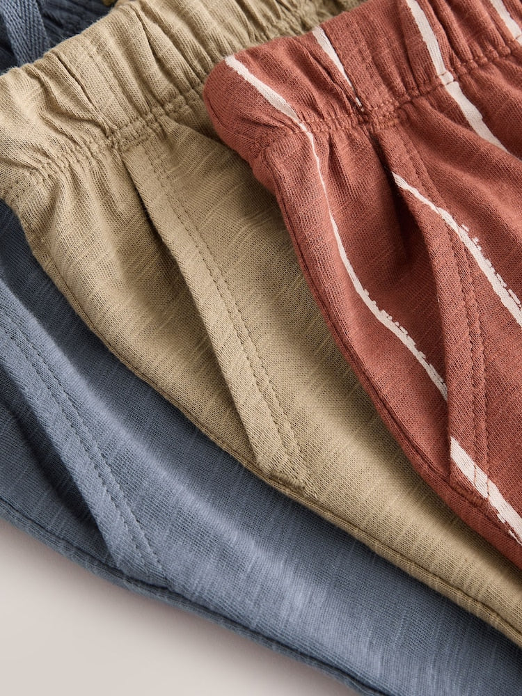 Rust Stripe Tan Brown And Grey Stripe Joggers 3 Pack (3mths-7yrs)
