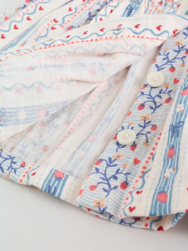 White Strawberry Baby Woven Top and Trousers Set 2 Piece (0mths-2yrs)