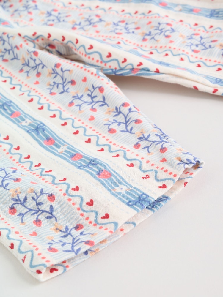 White Strawberry Baby Woven Top and Trousers Set 2 Piece (0mths-2yrs)