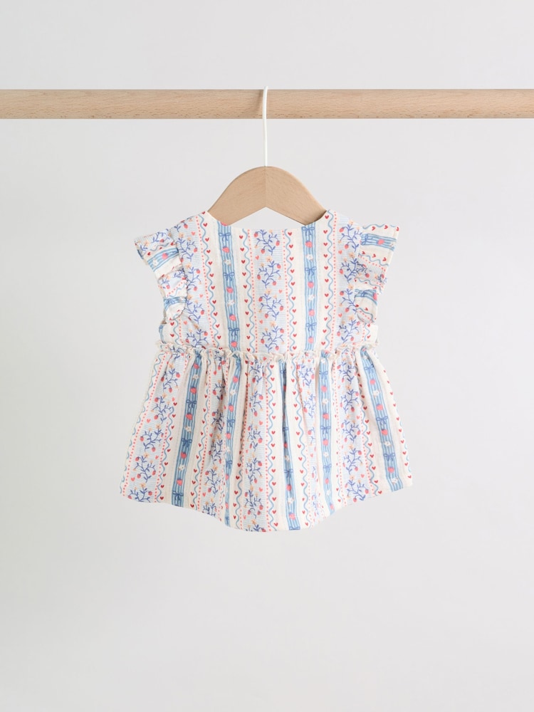 White Strawberry Baby Woven Top and Trousers Set 2 Piece (0mths-2yrs)