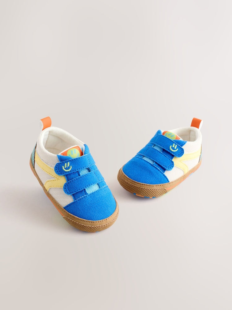Blue Colourblock Touch Fastening Baby Trainers (0-2mths) - Up To 3 Months (50 - 62cm)
