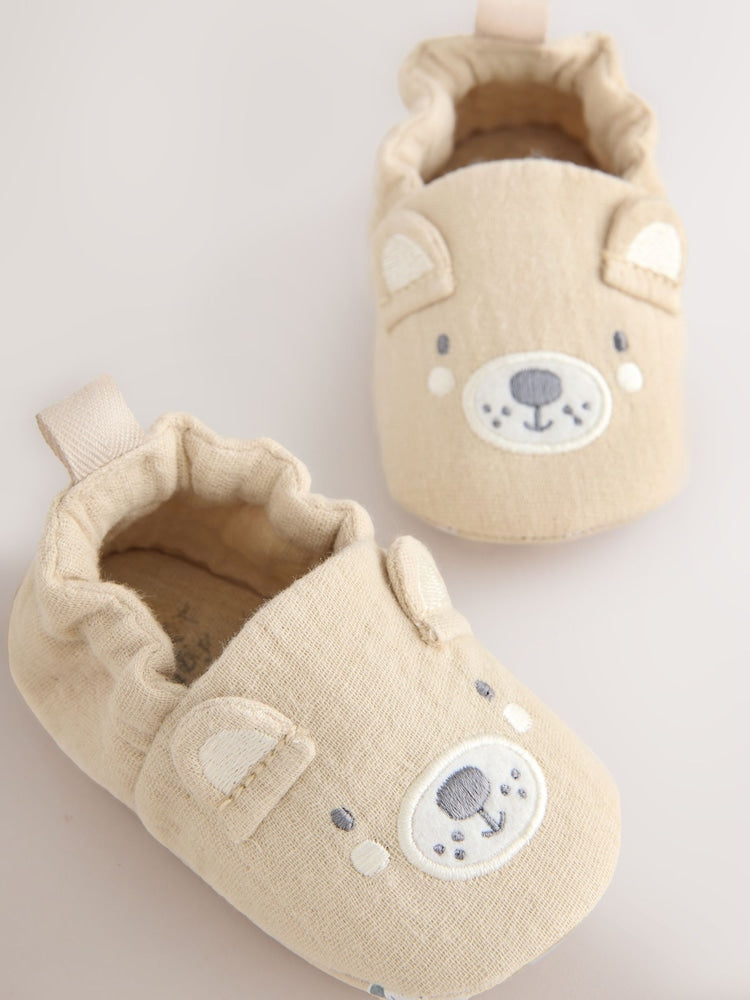 Neutral Bear Slip-On Baby Shoes (0-18mths) - Size Up To 3 Months (50 - 62cm)