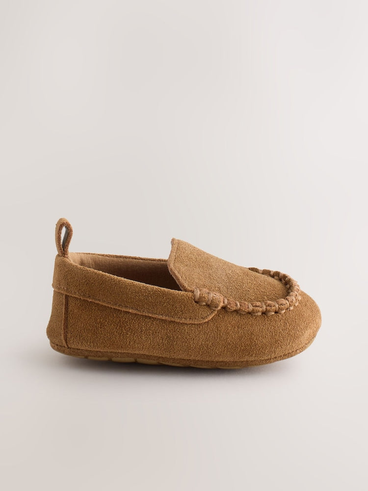 Tan Brown Baby Suede Shoes (0-2mths)