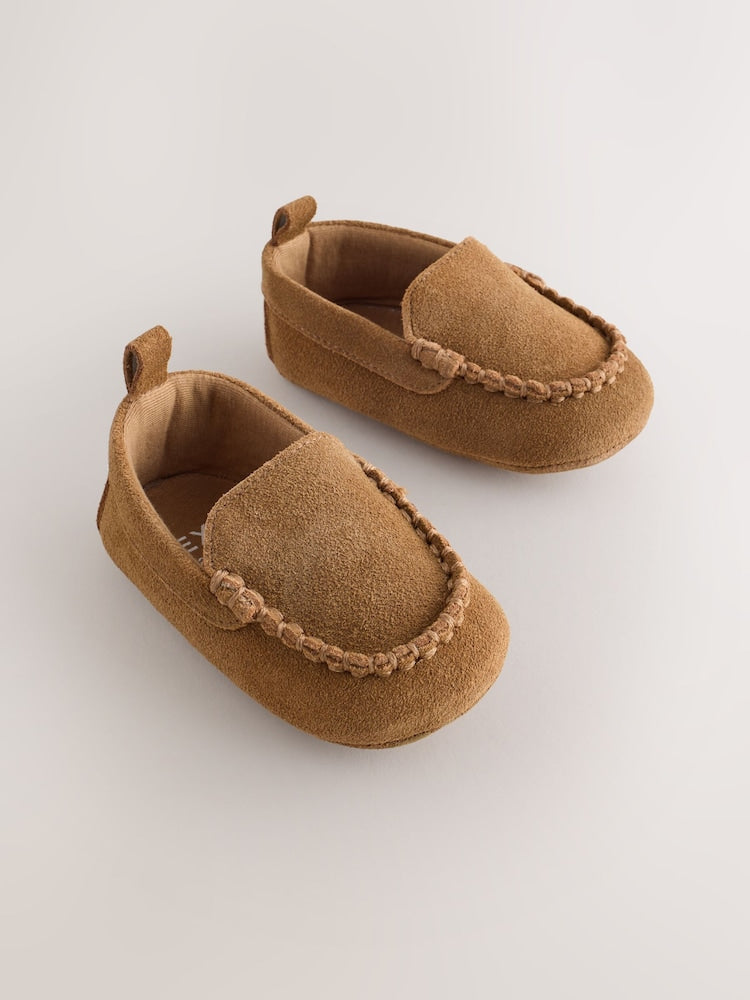 Tan Brown Baby Suede Shoes (0-2mths)