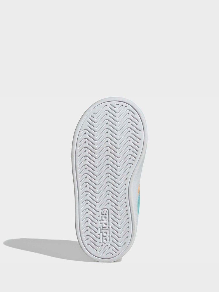 adidas White/Multi Grand Court 3.0 Infant Trainers