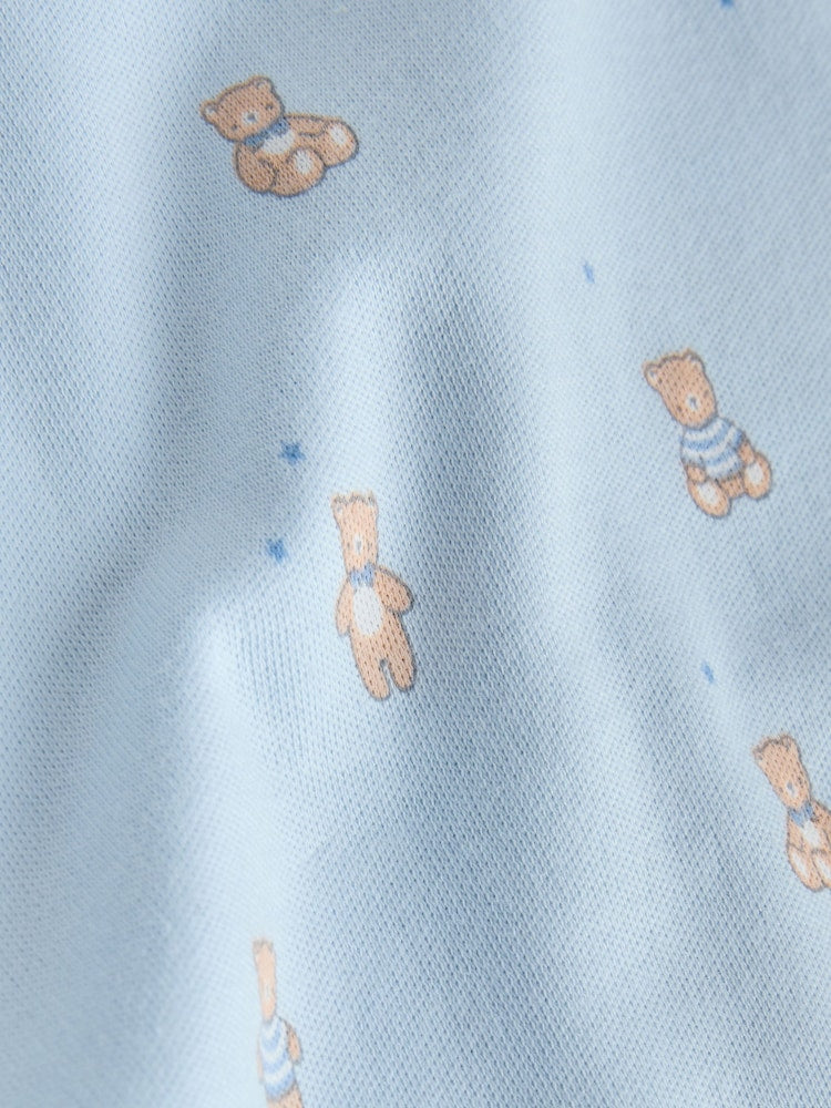 Blue 7 Pack Long Sleeved Baby Bear Bodysuit