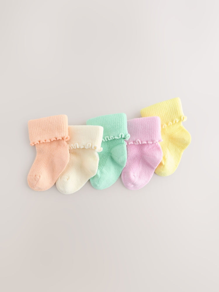 Multi Pastel Baby Socks 5 Pack