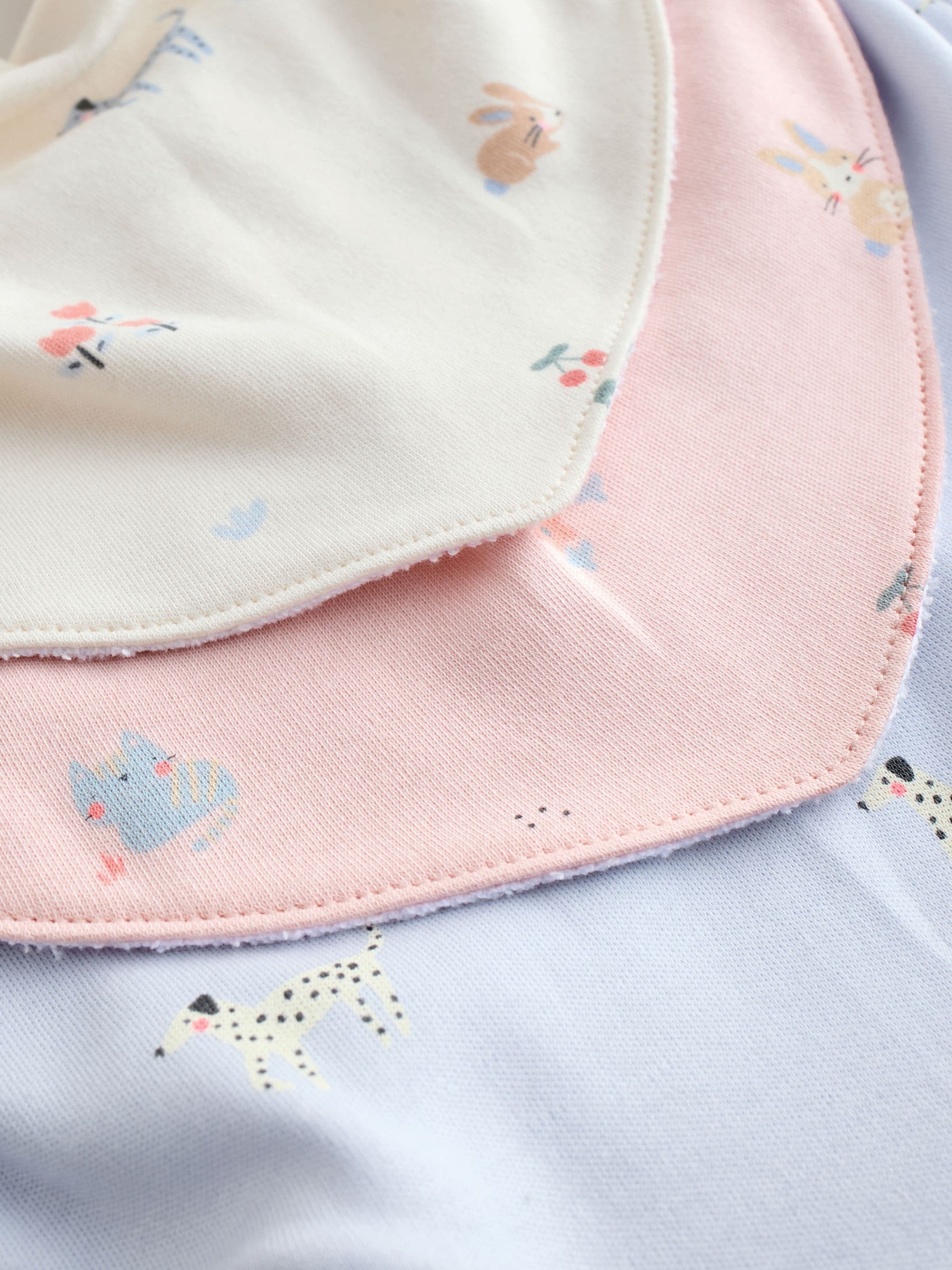 Multi Pastel Character Baby Dribble Bibs 5 Pack - Size One