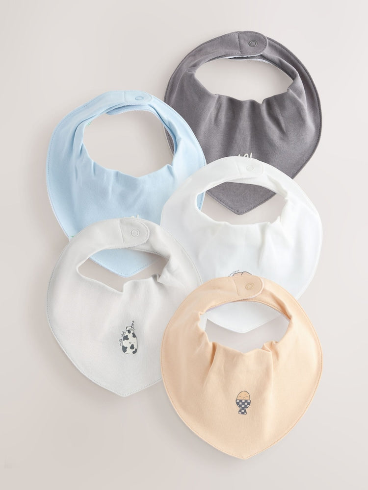 Blue Milk Club Baby Bibs 5 Pack - Up to 1 Month (50-56cm)