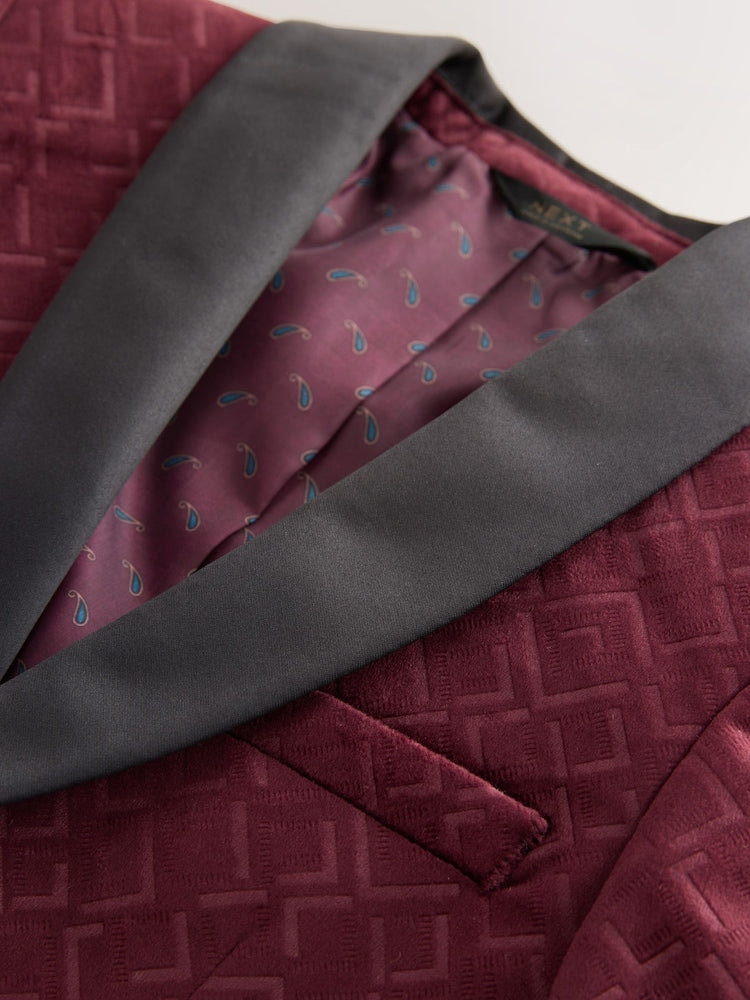 Burgundy Red Textured Velvet Blazer (3-16yrs)