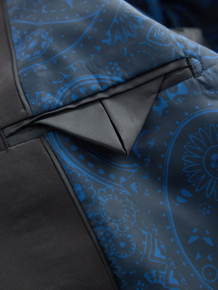 Navy Blue Textured Velvet Blazer (3-16yrs)