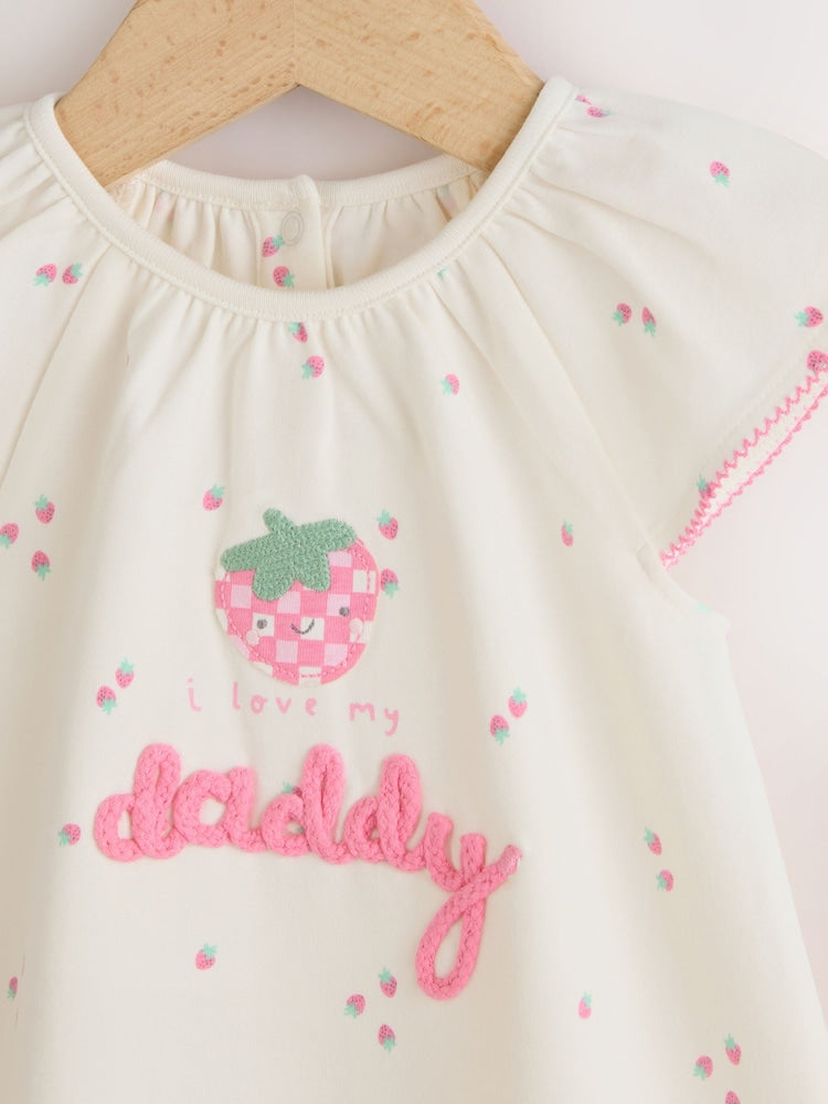 Ecru Fruit All Over Print I Love My Daddy