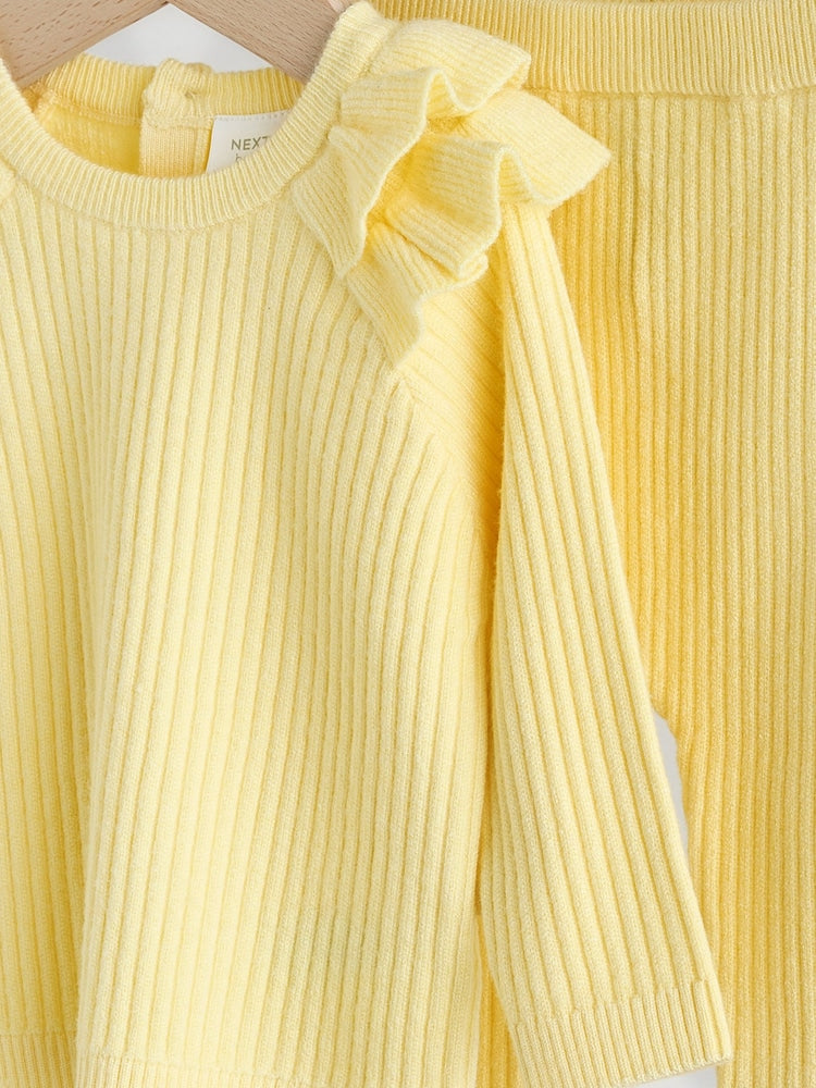 Yellow Baby Knitted Jumper and Leggings Set 2 Piece (0mths-3yrs)