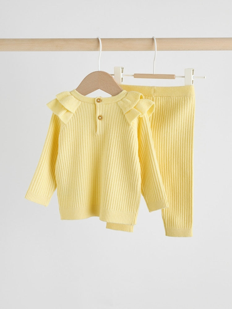 Yellow Baby Knitted Jumper and Leggings Set 2 Piece (0mths-3yrs) - Size 50cm (First Size)