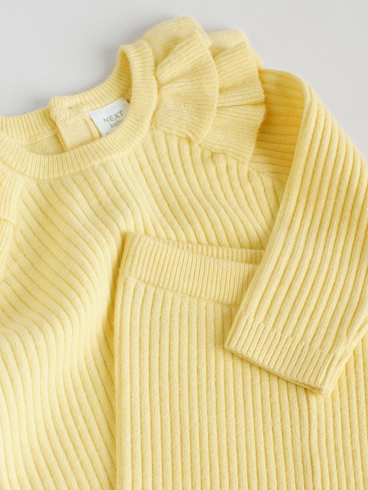 Yellow Baby Knitted Jumper and Leggings Set 2 Piece (0mths-3yrs)