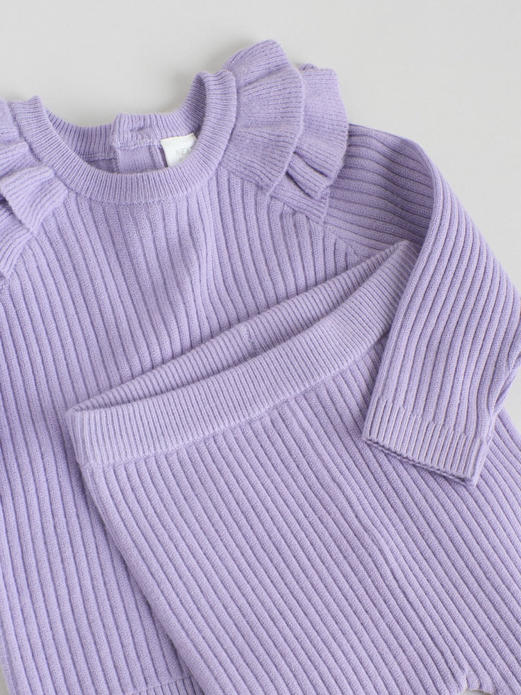 Purple Baby Knitted Jumper and Leggings Set 2 Piece (0mths-3yrs) - Size 50cm (First Size)