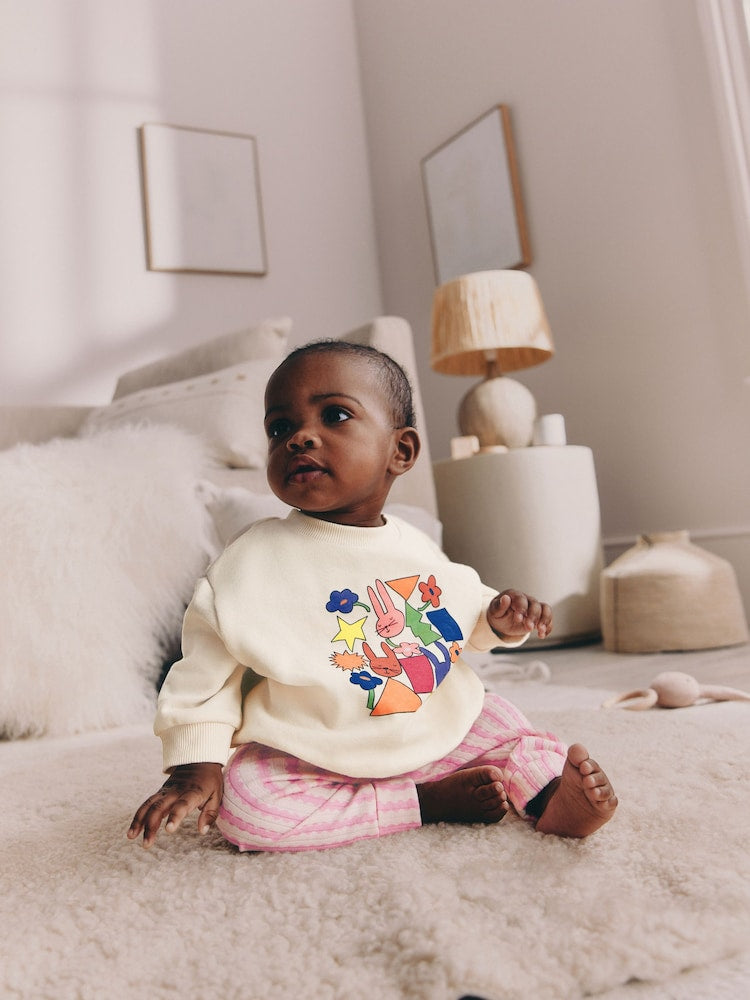 Ecru Baby Sweatshirt and Leggings 2 Piece Set (0mths-2yrs) (0mths-2yrs)
