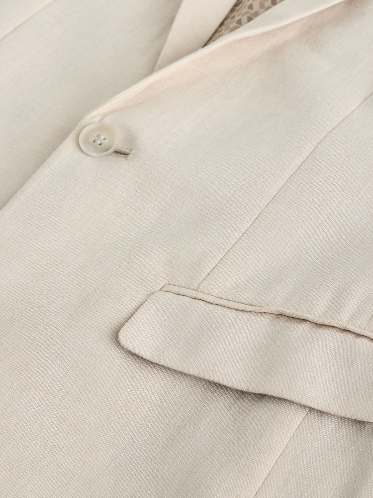 Neutral Beige Linen Blend Suit Jacket (3-16yrs)