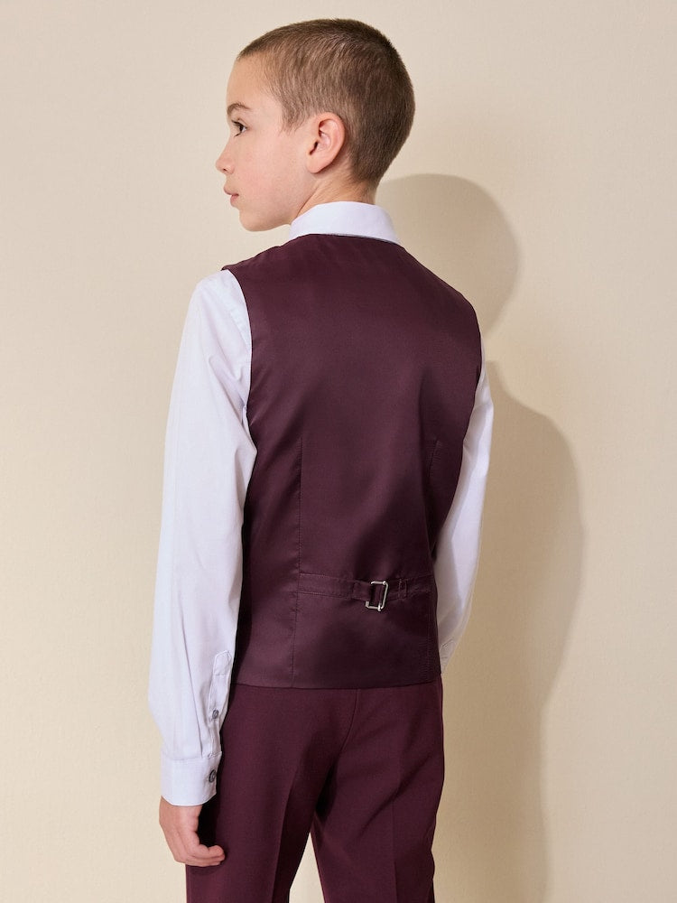 Burgundy Red Waistcoat (12mths-16yrs)