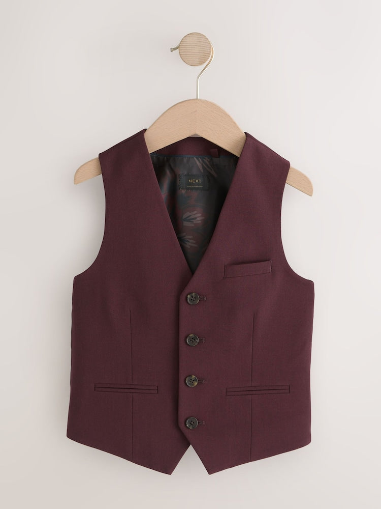 Burgundy Red Waistcoat (12mths-16yrs)