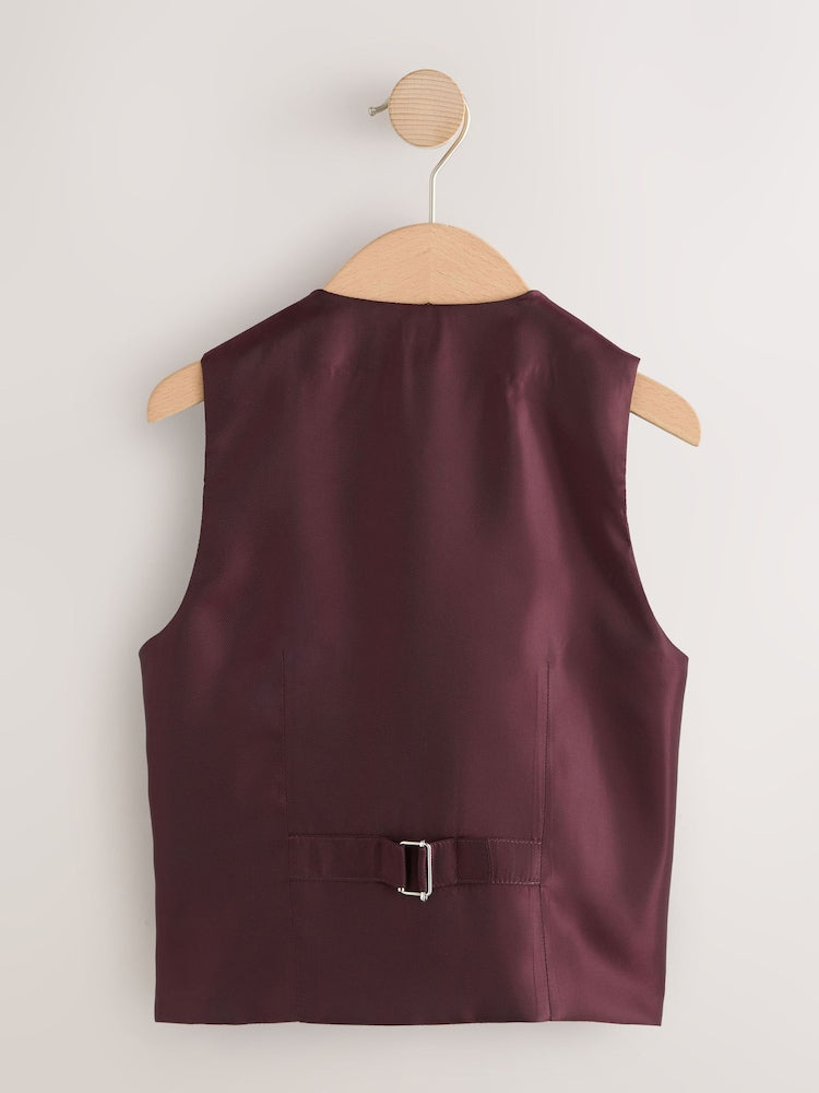 Burgundy Red Waistcoat (12mths-16yrs)