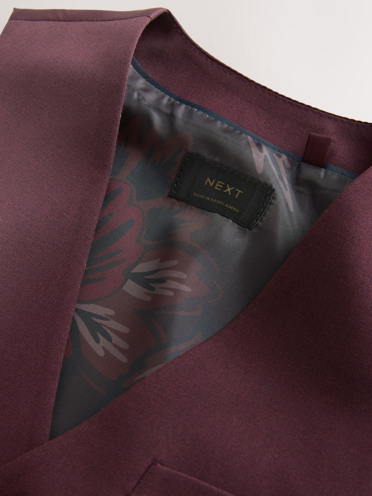 Burgundy Red Waistcoat (12mths-16yrs)