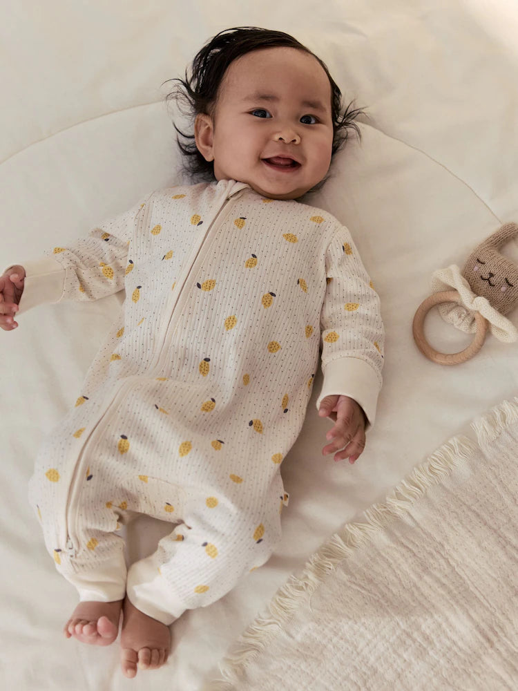 Lemon Yellow Baby Sleepsuits 3 Pack (0mths-3yrs)