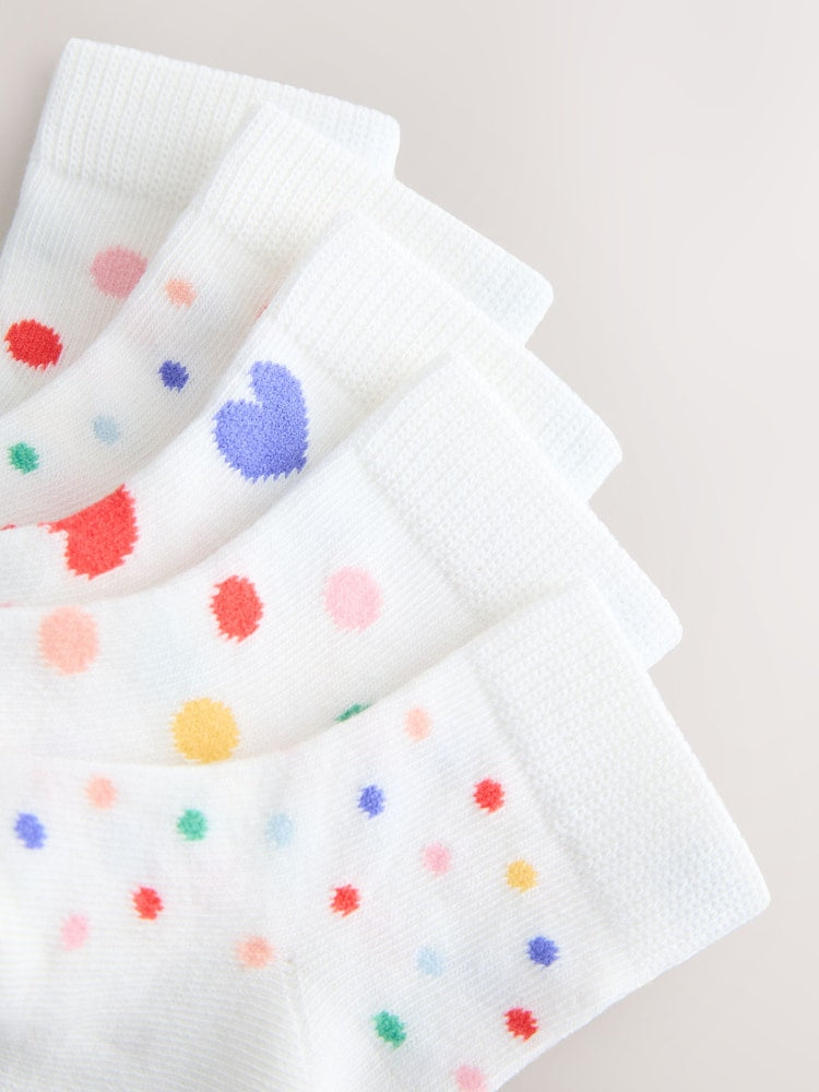 White/Blue/Red Baby Socks 5 Pack - Size 50cm (First Size)
