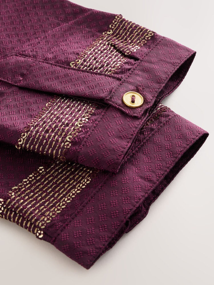 Burgundy Red Kurta Shirt (3mths-16yrs) (3mths-16yrs)