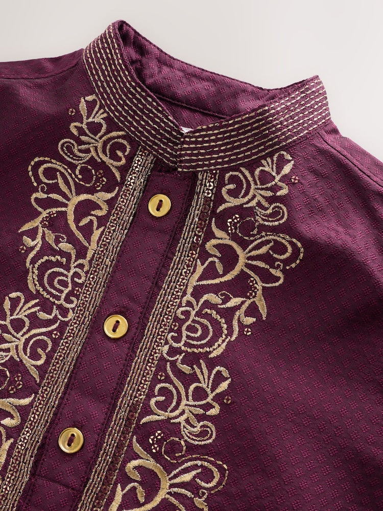 Burgundy Red Kurta Shirt (3mths-16yrs) (3mths-16yrs)