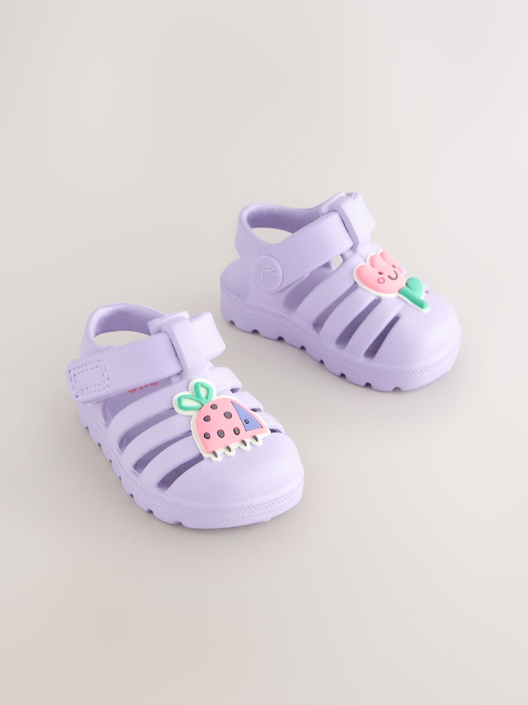 Lilac Purple Character EVA Fisherman Sandals (0-24mths) - Size Up To 3 Months (50 - 62cm) - Lilac Purple Character