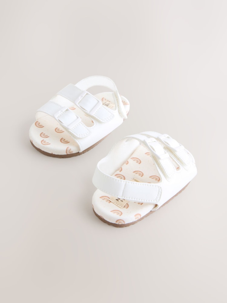 White Touch and Fasten Baby Sandals (0-24mths)