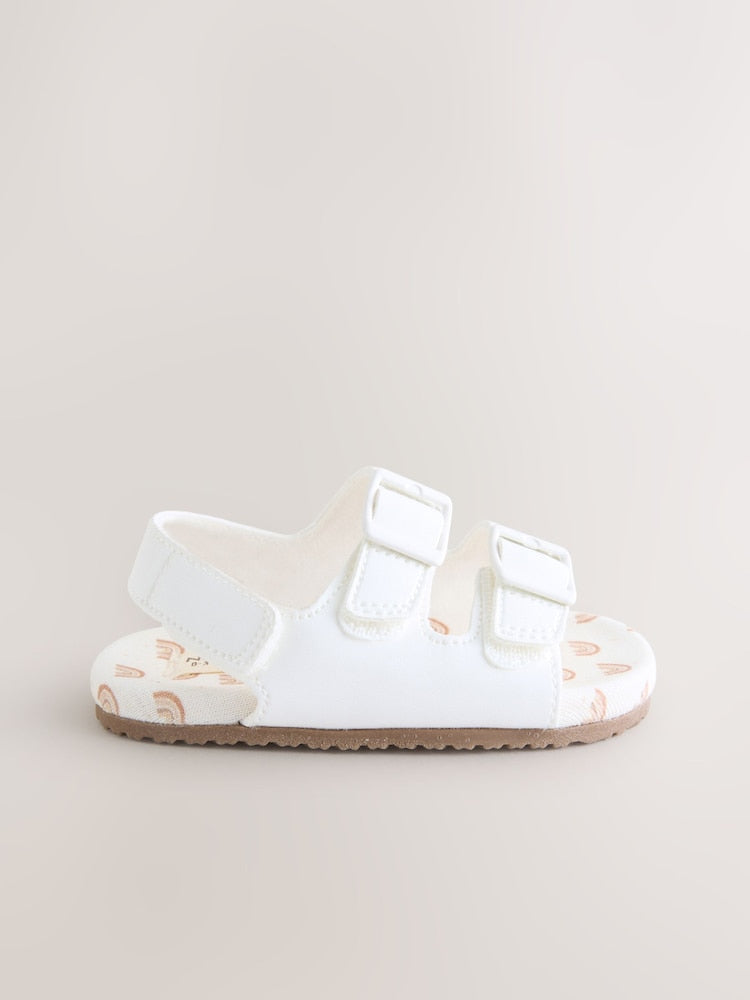 White Touch and Fasten Baby Sandals (0-24mths)