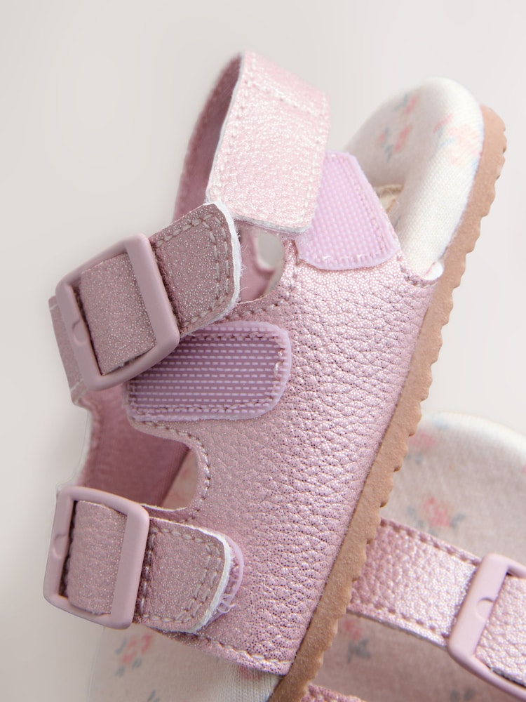 Pink Shimmer Touch and Fasten Baby Sandals (0-24mths)