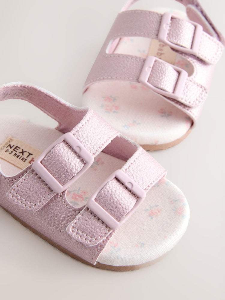 Pink Shimmer Touch and Fasten Baby Sandals (0-24mths)