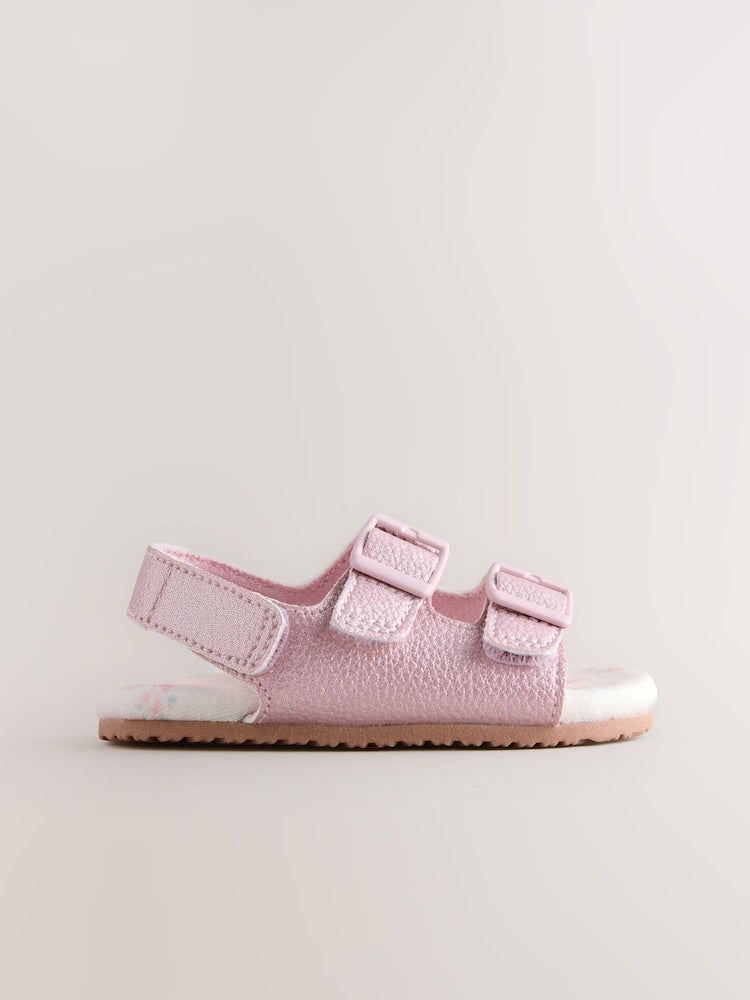 Pink Shimmer Touch and Fasten Baby Sandals (0-24mths)
