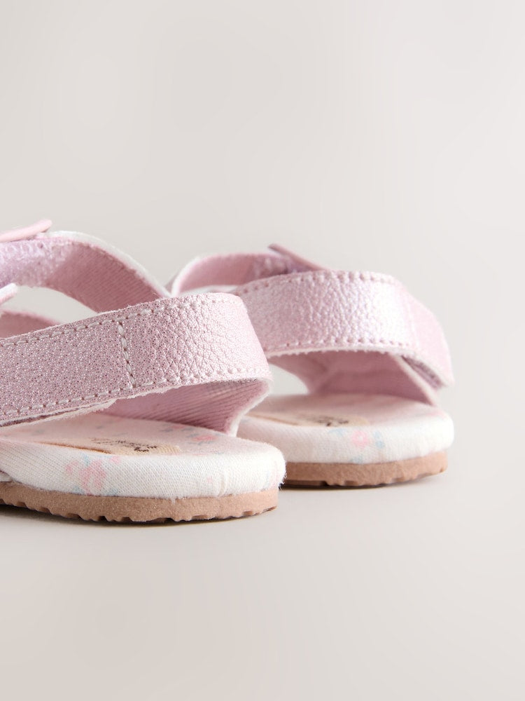 Pink Shimmer Touch and Fasten Baby Sandals (0-24mths)