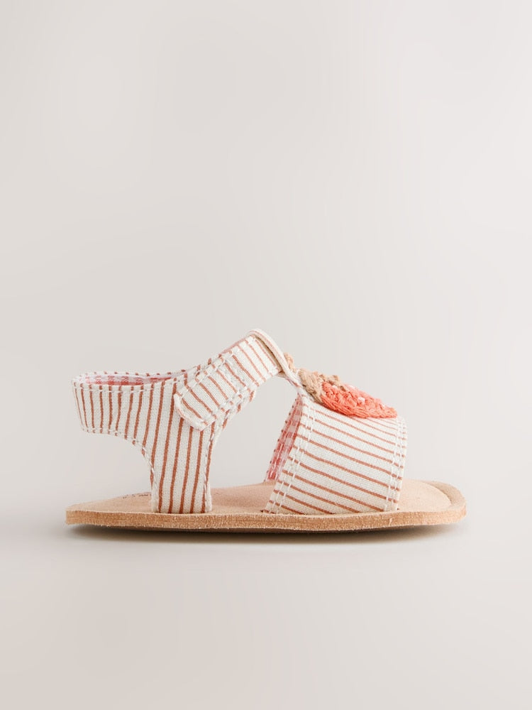 White/Pink Strawberry Baby Sandals (0-18mths)