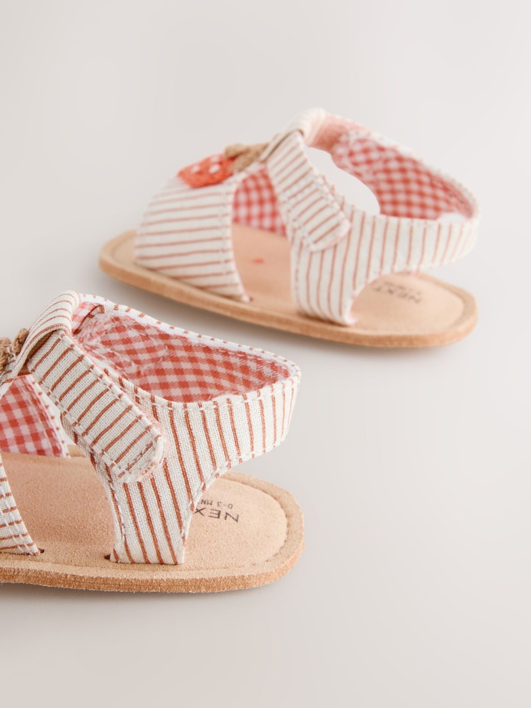 White/Pink Strawberry Baby Sandals (0-18mths)