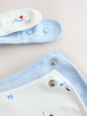 Blue Nautical Baby Hat and Bib Set (0-18mths) - Size 50cm (First Size)