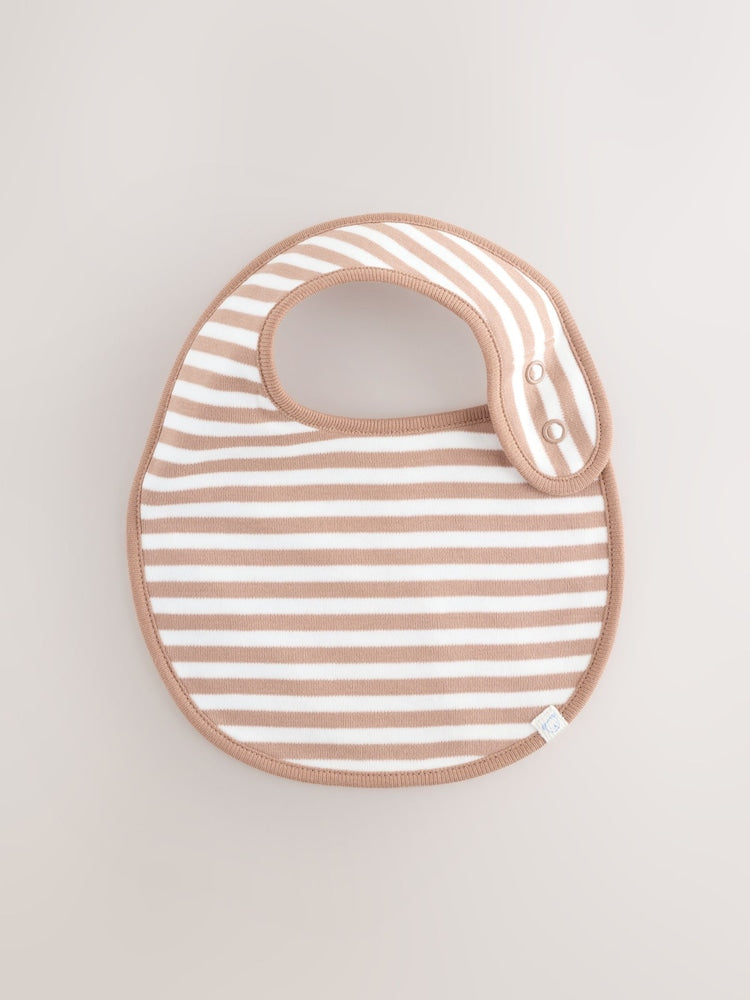Blue/Ecru Bear Baby Bibs 5 Pack