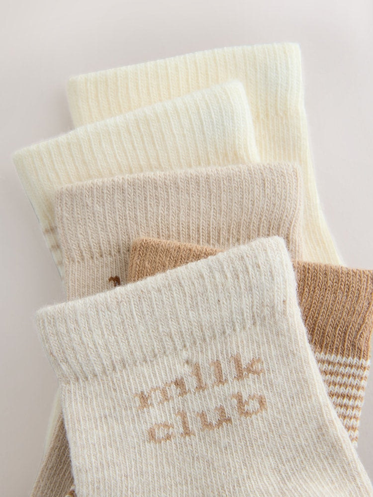 Neutral Baby Socks 5 Pack - Size 50cm (First Size)
