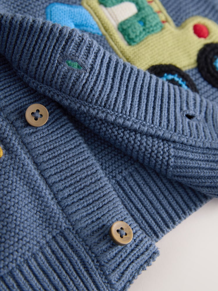 Blue Dinosaur Character Cardigan (3mths-7yrs)