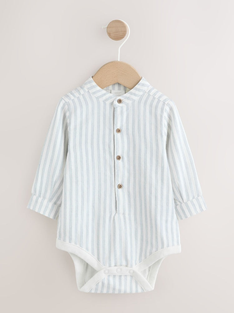 Navy Blue Woven Cotton Baby Dungaree and Bodysuit Set (0mths-3yrs)